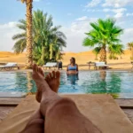 Infinity pool by the desert in Morocco Infinity pool in the desert in Morocco