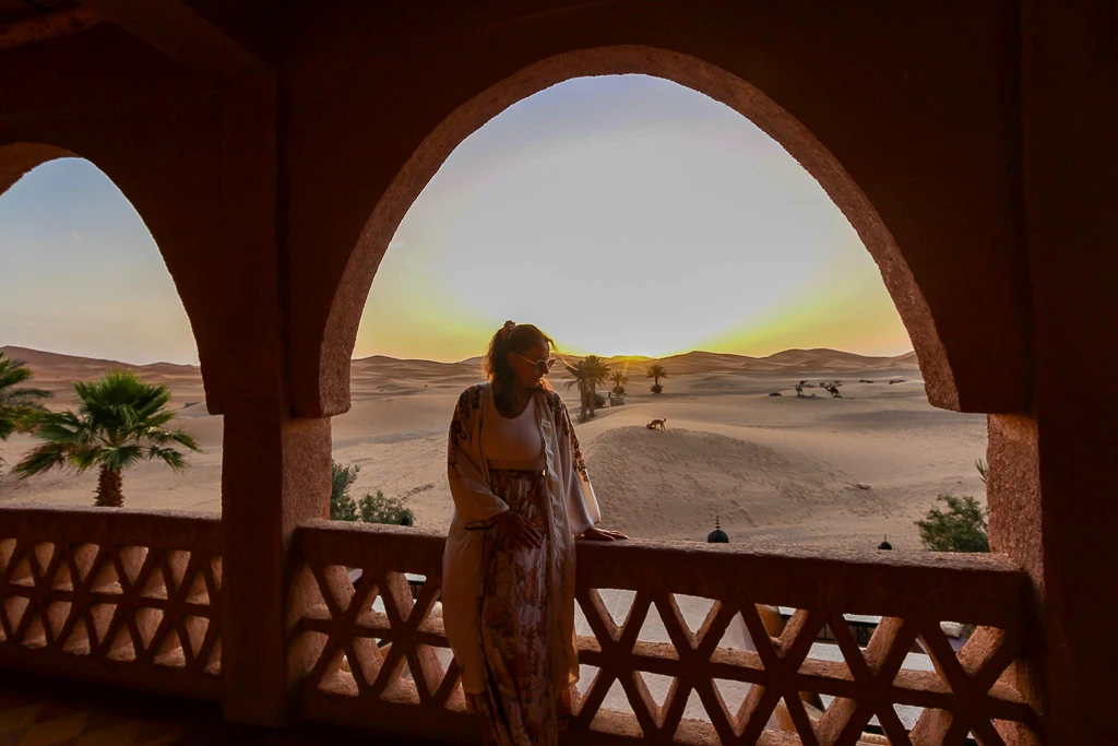 Photo inspiration for Desert Morocco Enjoying a gorgeous sunset over the dunes of Merzouga in Morocco - Is Merzouga worth visiting