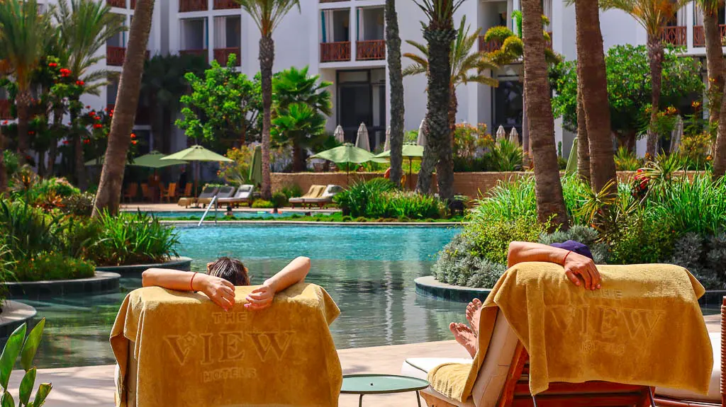 Enjoying the pool side of the View Hotel Agadir