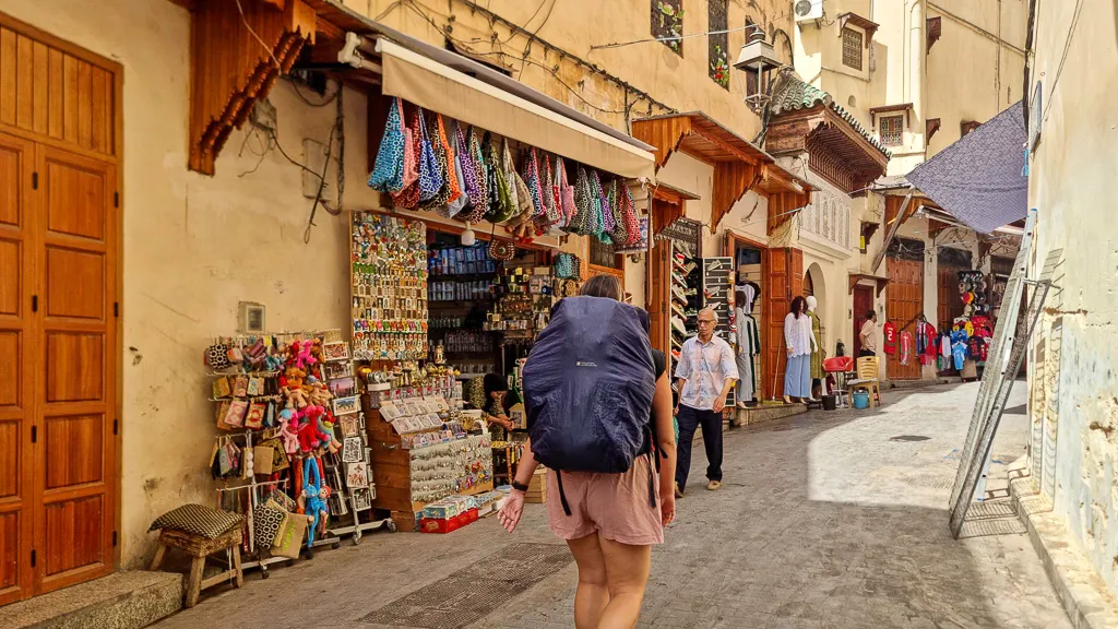 Backpacking in Fes Toti walking around the streets of Hanoi - One month in Vietnam itinerary