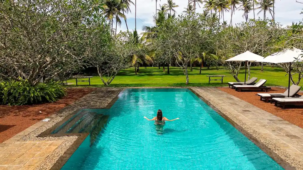 Pool at the Rock Villa Bentota Bentota boutique hotel - The Rock Villa Ale enjoying the pool view