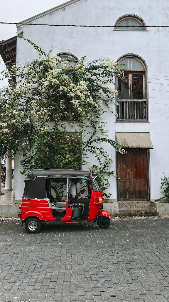 A traditional Sri Lanka Tuk tuk in Galle gorgeous streets