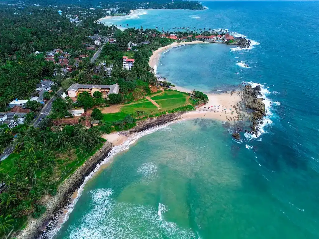 Sri Lanka southcoast drone footage Hiriketiya and Dickwella The amazing blue water from above in Hiriketiya - Our honest review about Hiriketiya digital nomads guide