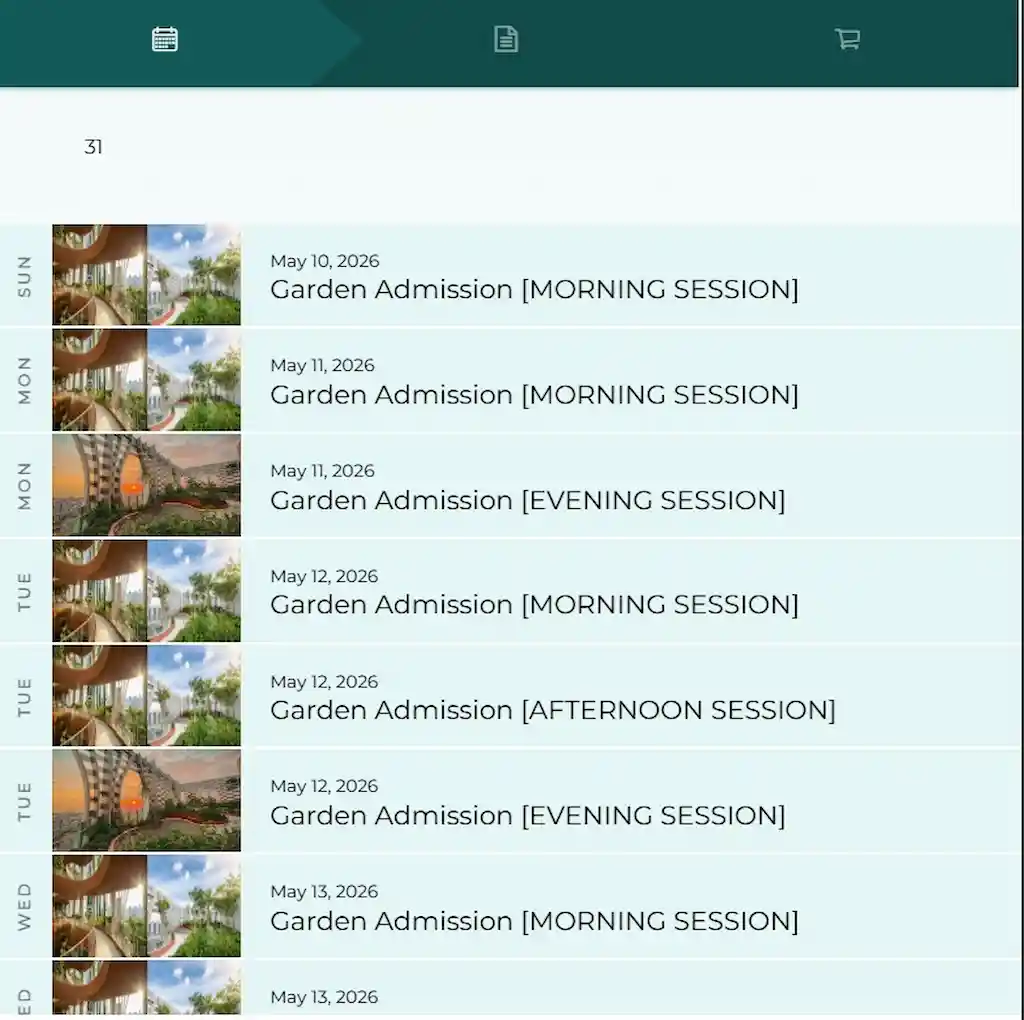 Morning, afternoon and evening session for the rooftop access in Singapore