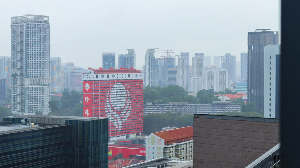 Chinatown view from the free rooftop in Singapore