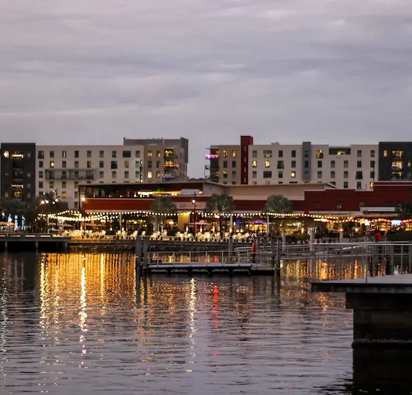 Tampa riverwalk by night