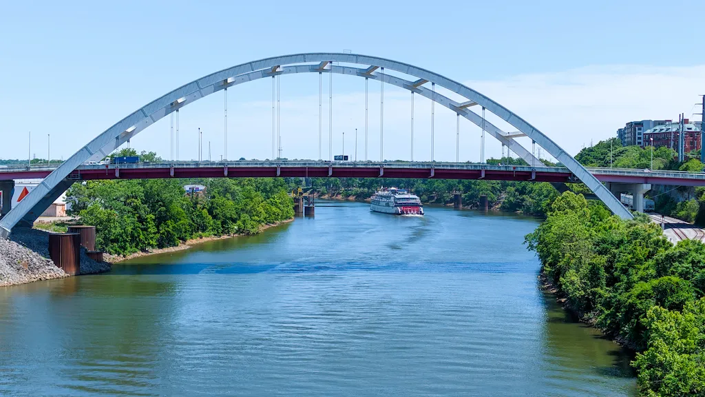 Nashville river bridge view