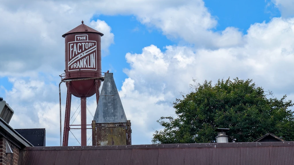 The factory water tank in Franklin Tennessee