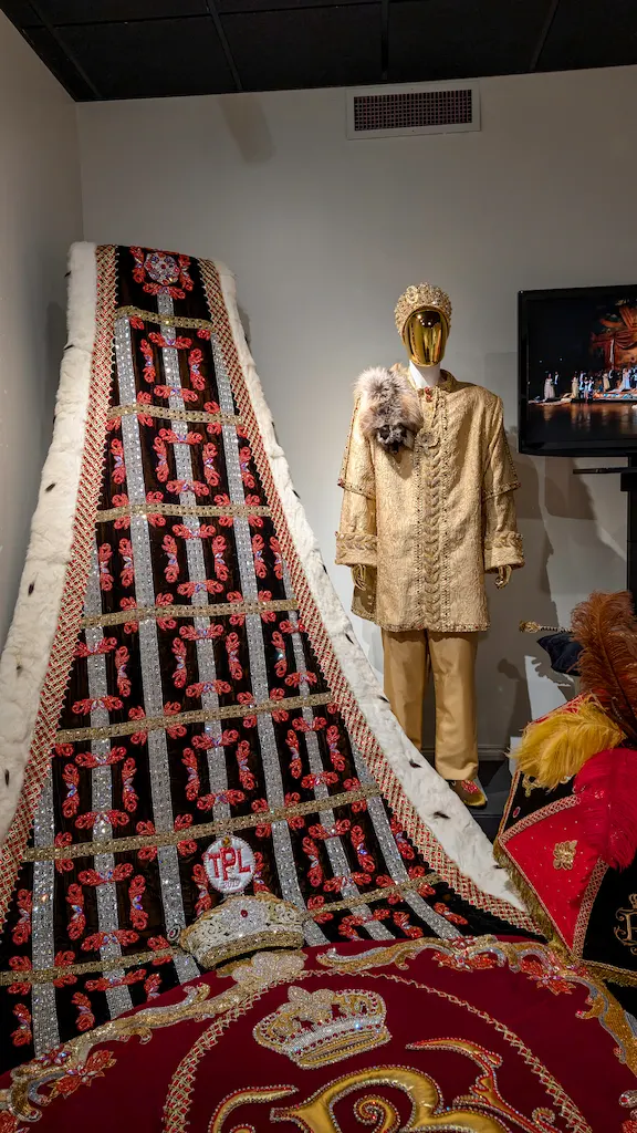 Traditional kind and queen outfit Carnival Museum Mobile Alabama