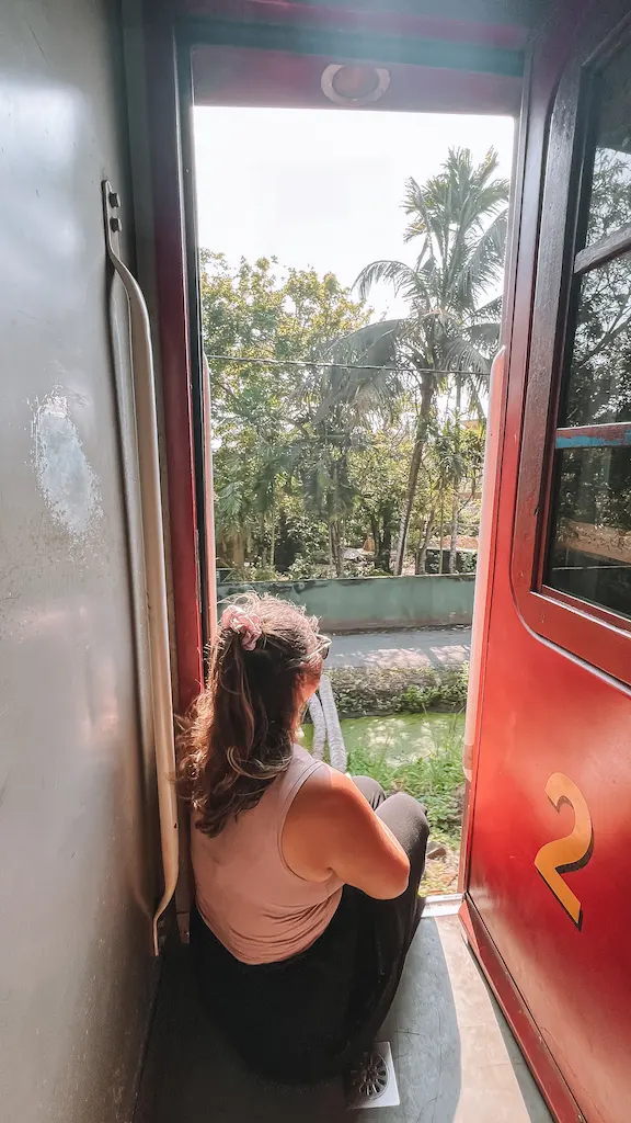 Taking the train from Weligama to Colombo